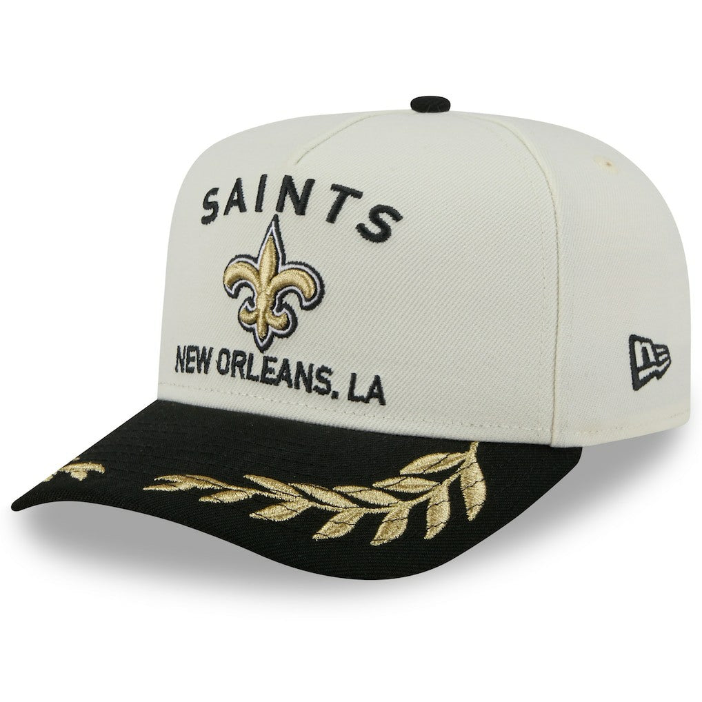 New Orleans Saints New Era 2025 NFL Draft A-Frame 9FIFTY Snapback Hat - Cream/Black - NFL