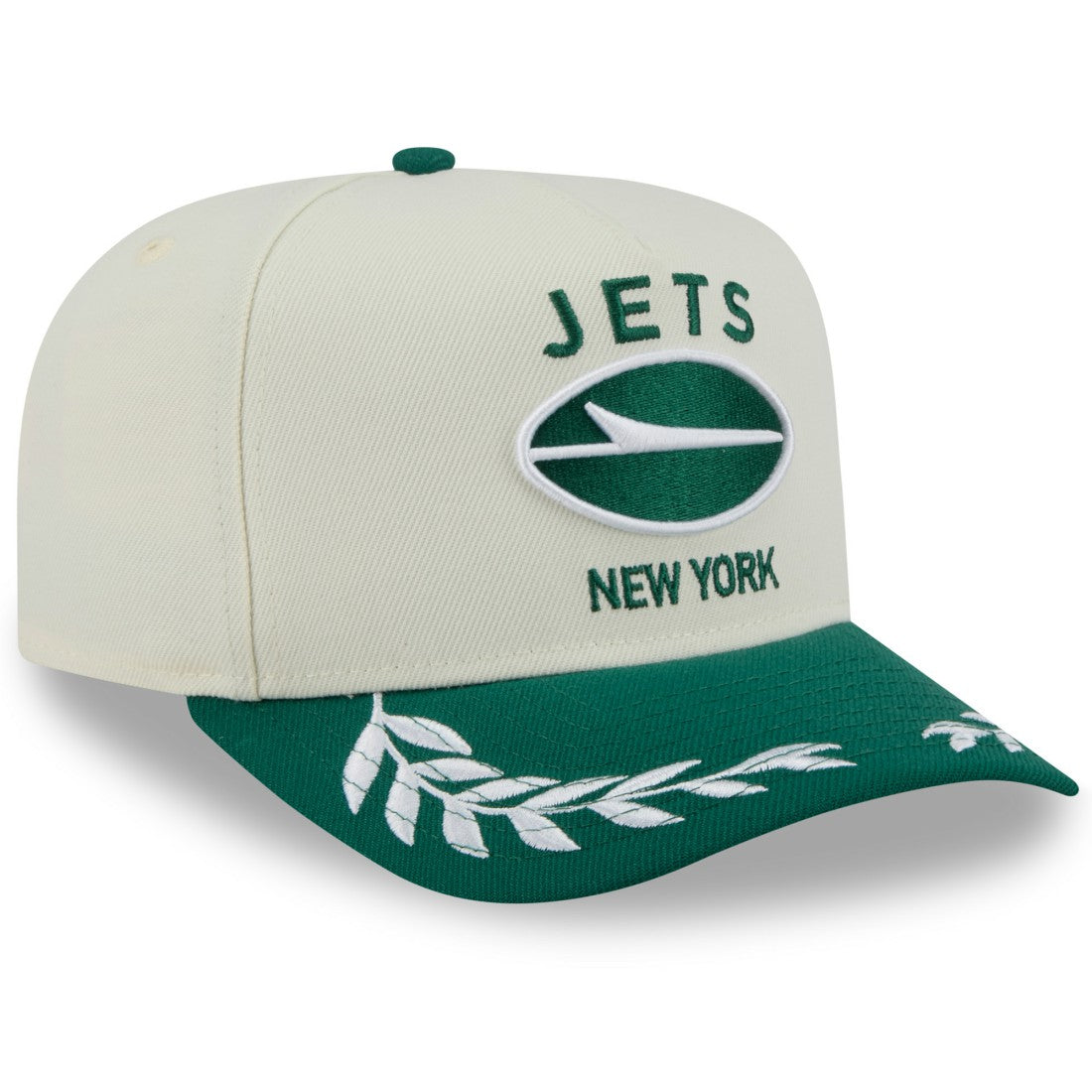 New York Jets New Era 2025 NFL Draft A-Frame 9FIFTY Snapback Hat - Cream/Green - NFL
