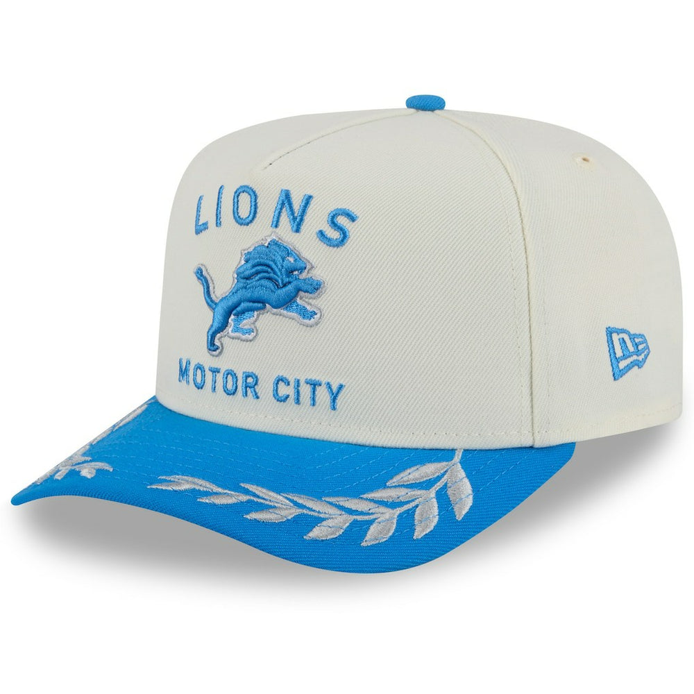 Detroit Lions New Era 2025 NFL Draft A-Frame 9FIFTY Snapback Hat - Cream/Blue - NFL