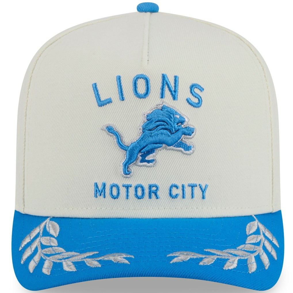 Detroit Lions New Era 2025 NFL Draft A-Frame 9FIFTY Snapback Hat - Cream/Blue - NFL