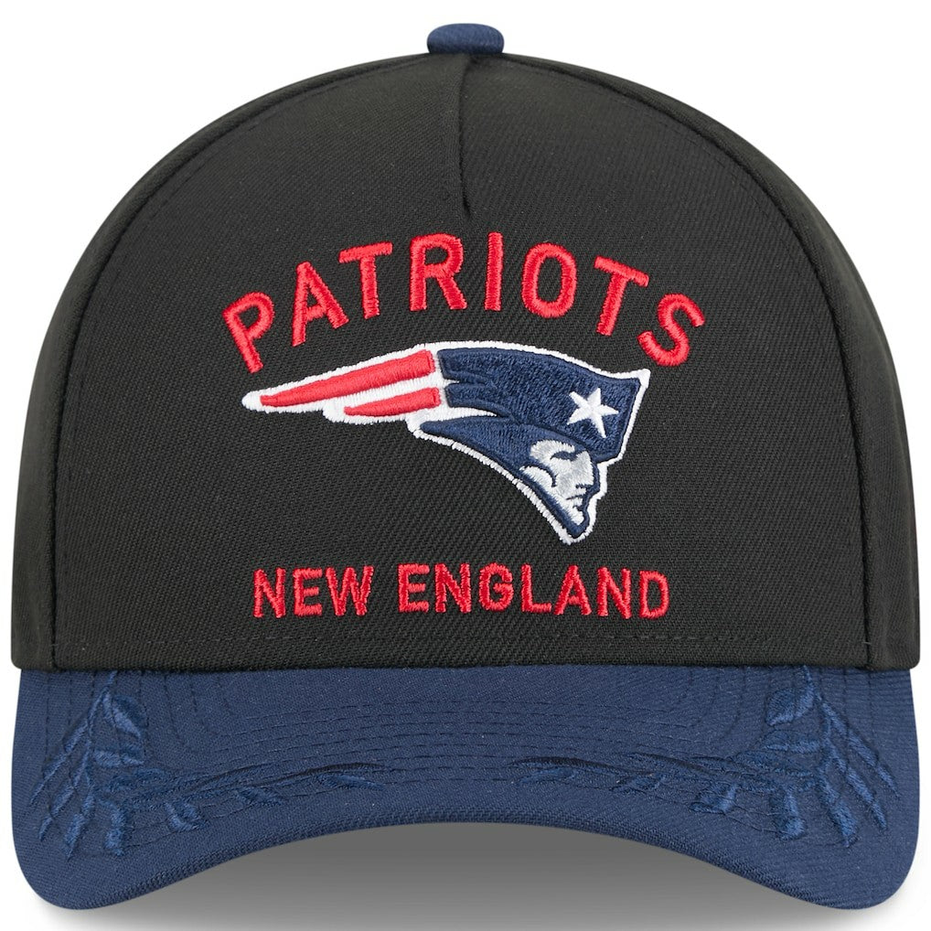 New England Patriots New Era 2025 NFL Draft 9FORTY A-Frame M-Crown Adjustable Hat - Black/Navy - NFL