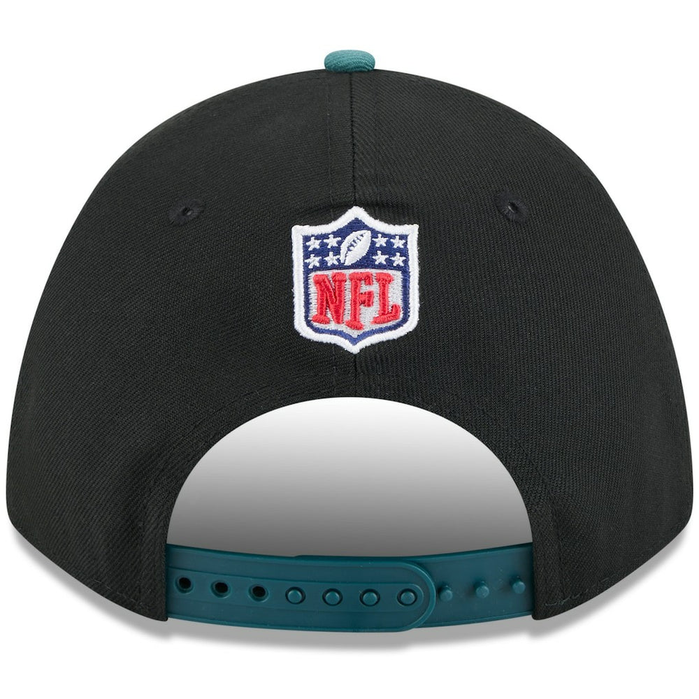 Philadelphia Eagles New Era 2025 NFL Draft 9FORTY A-Frame M-Crown Adjustable Hat - Black/Midnight Green - NFL
