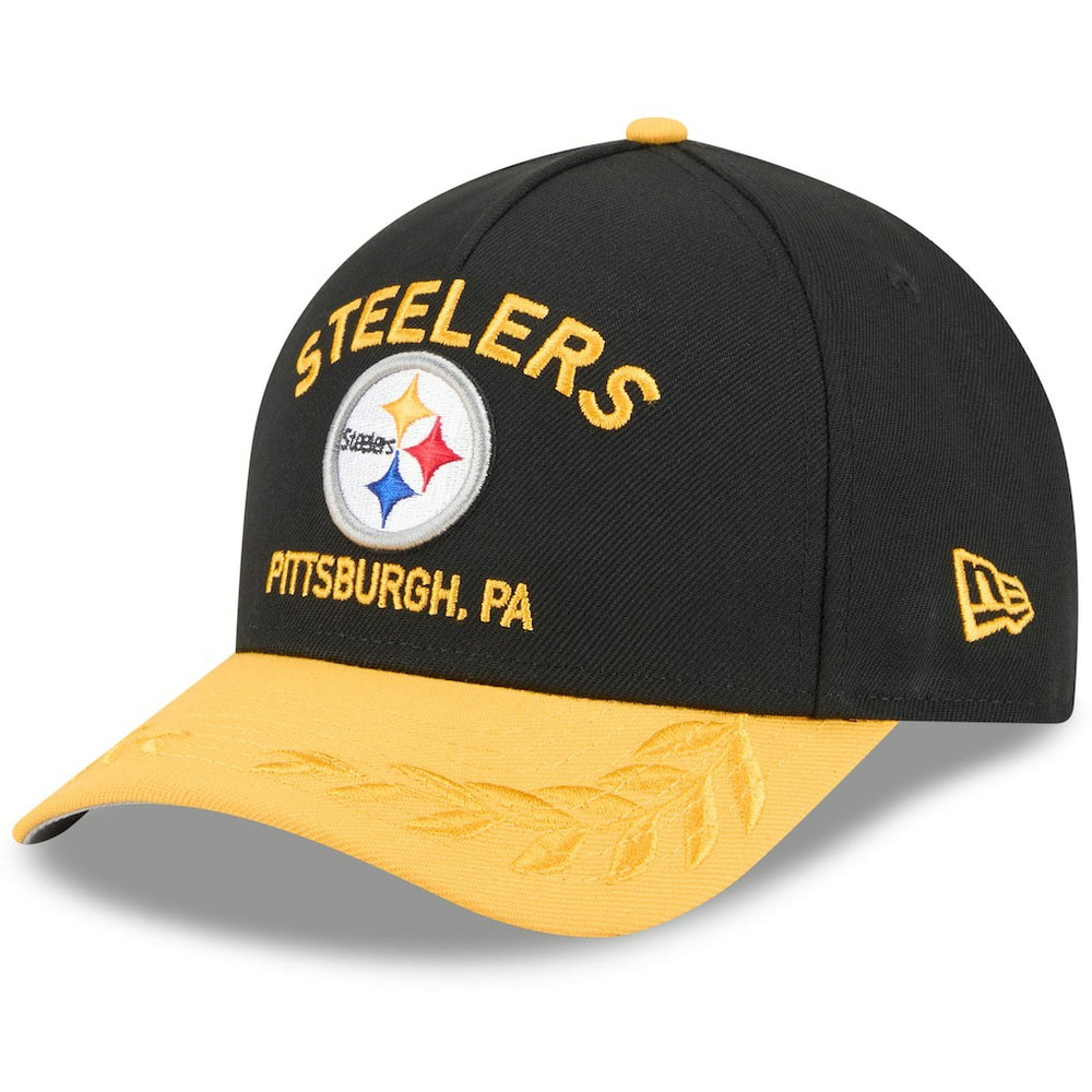 Pittsburgh Steelers New Era 2025 NFL Draft 9FORTY A-Frame M-Crown Adjustable Hat - Black/Gold - NFL