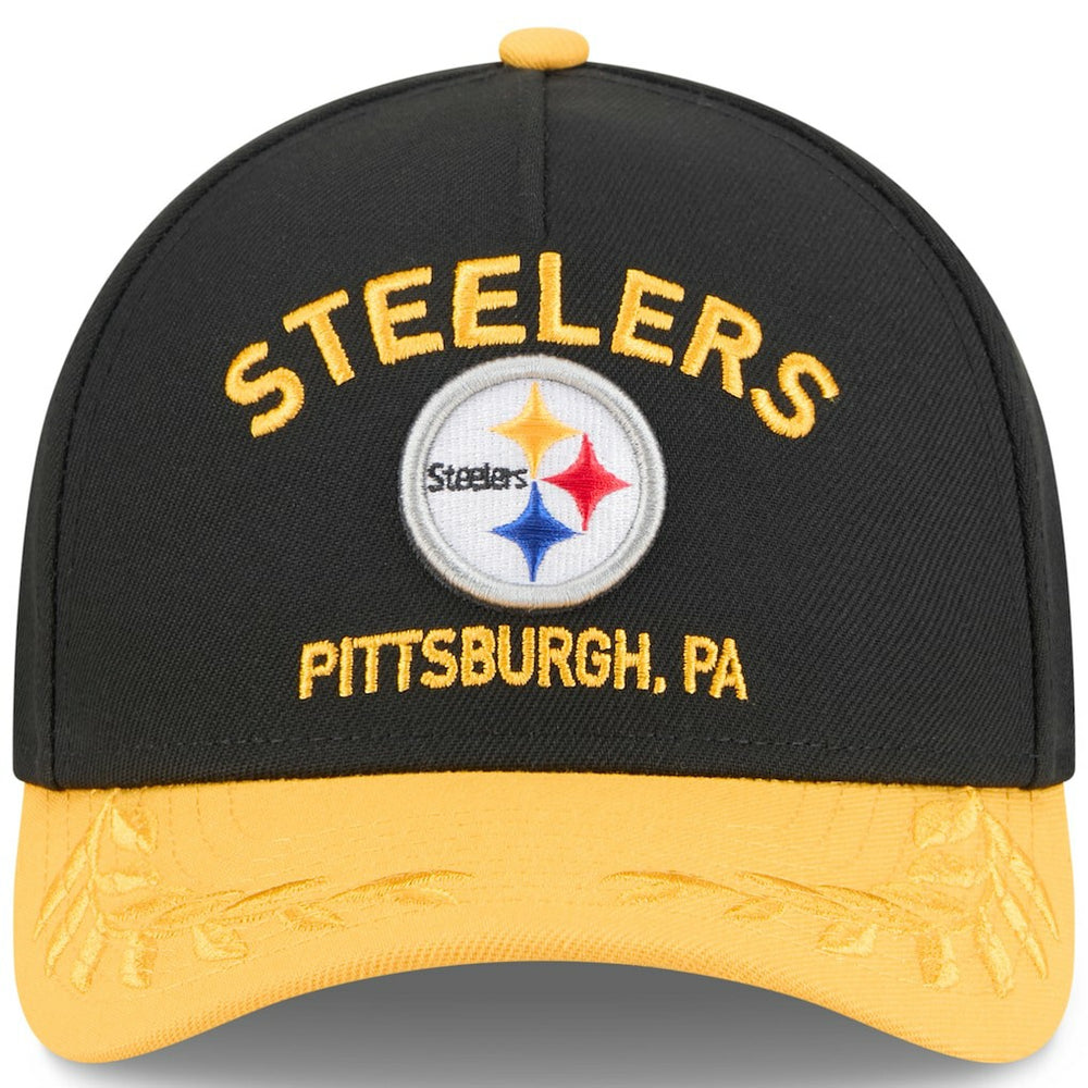 Pittsburgh Steelers New Era 2025 NFL Draft 9FORTY A-Frame M-Crown Adjustable Hat - Black/Gold - NFL