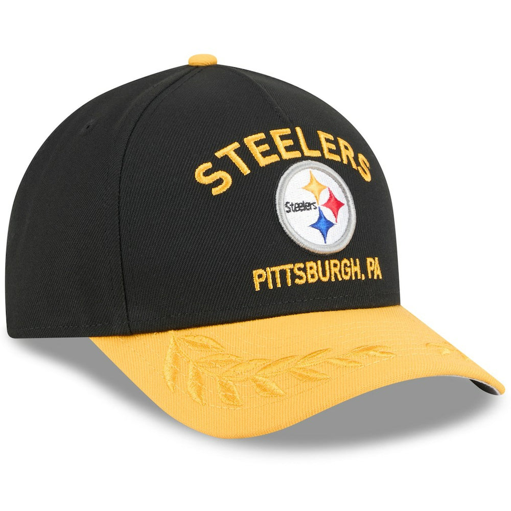 Pittsburgh Steelers New Era 2025 NFL Draft 9FORTY A-Frame M-Crown Adjustable Hat - Black/Gold - NFL
