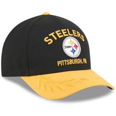 Pittsburgh Steelers New Era 2025 NFL Draft 9FORTY A-Frame M-Crown Adjustable Hat - Black/Gold - NFL