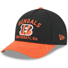 Cincinnati Bengals New Era 2025 NFL Draft 9FORTY A-Frame M-Crown Adjustable Hat - Black/Orange - NFL
