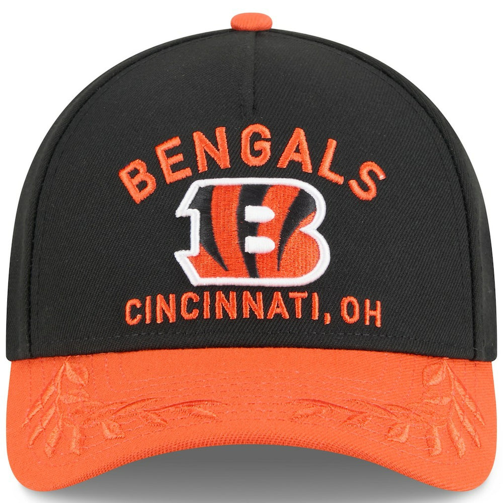 Cincinnati Bengals New Era 2025 NFL Draft 9FORTY A-Frame M-Crown Adjustable Hat - Black/Orange - NFL