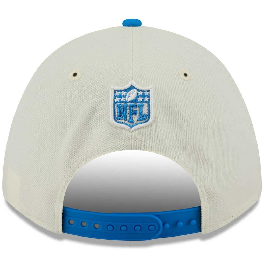 Detroit Lions New Era 2025 NFL Draft 9FORTY A-Frame M-Crown Adjustable Hat - Cream/Blue - NFL