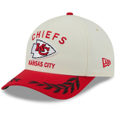 Kansas City Chiefs New Era 2025 NFL Draft 9FORTY A-Frame M-Crown Adjustable Hat - Cream/Red - NFL