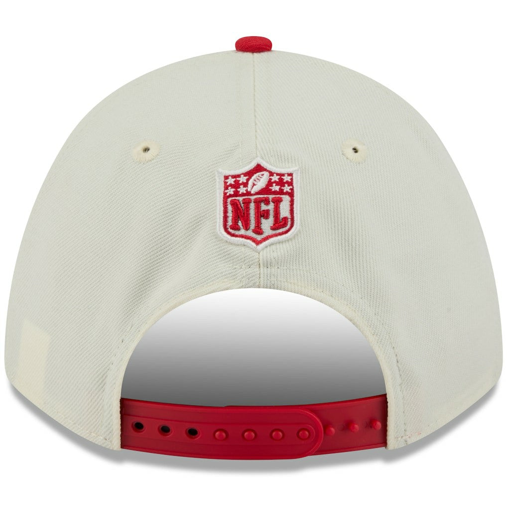 Kansas City Chiefs New Era 2025 NFL Draft 9FORTY A-Frame M-Crown Adjustable Hat - Cream/Red - NFL