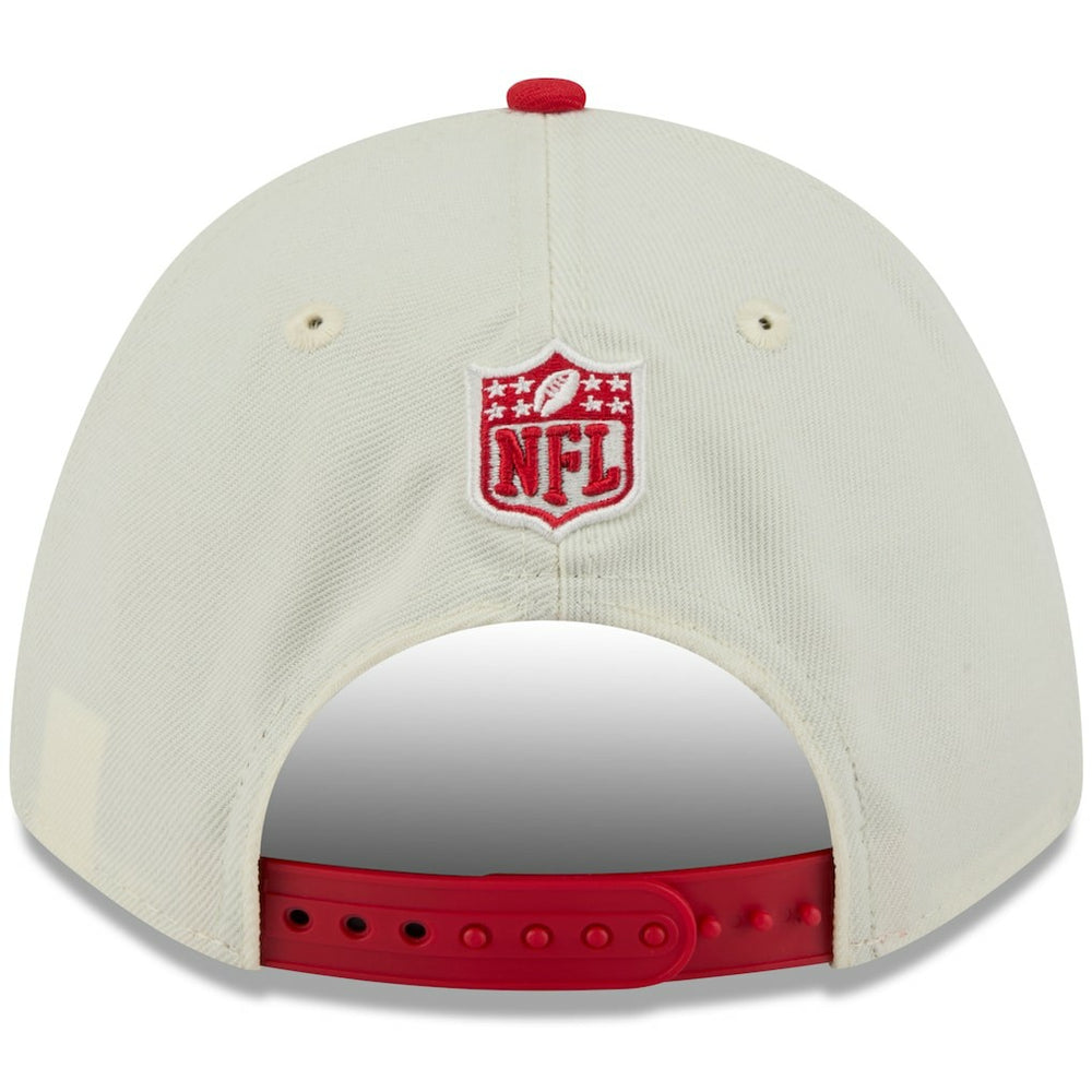 Kansas City Chiefs New Era 2025 NFL Draft 9FORTY A-Frame M-Crown Adjustable Hat - Cream/Red - NFL