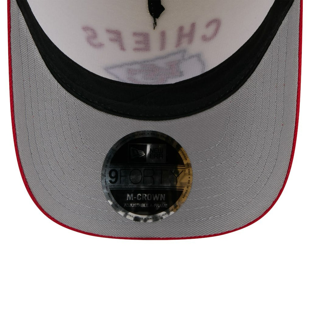 Kansas City Chiefs New Era 2025 NFL Draft 9FORTY A-Frame M-Crown Adjustable Hat - Cream/Red - NFL