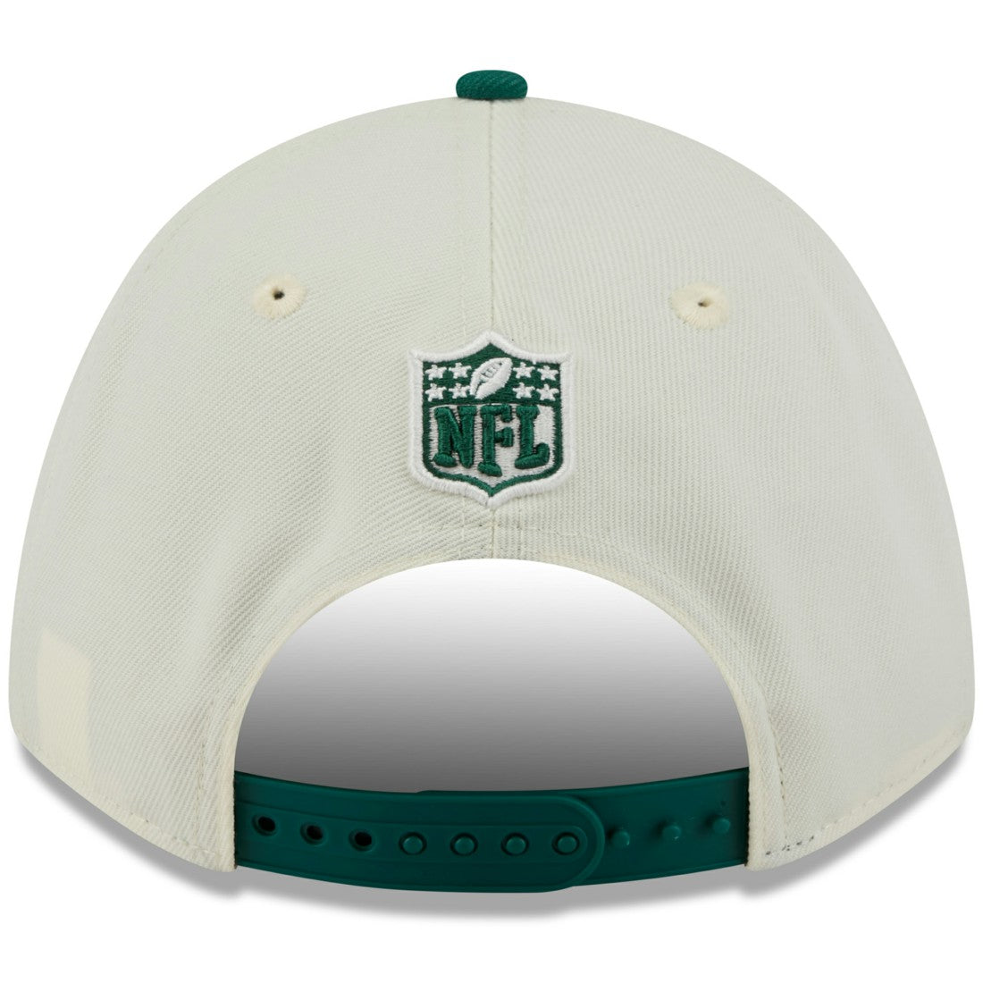 New York Jets New Era 2025 NFL Draft 9FORTY A-Frame M-Crown Adjustable Hat - Cream/Green - NFL