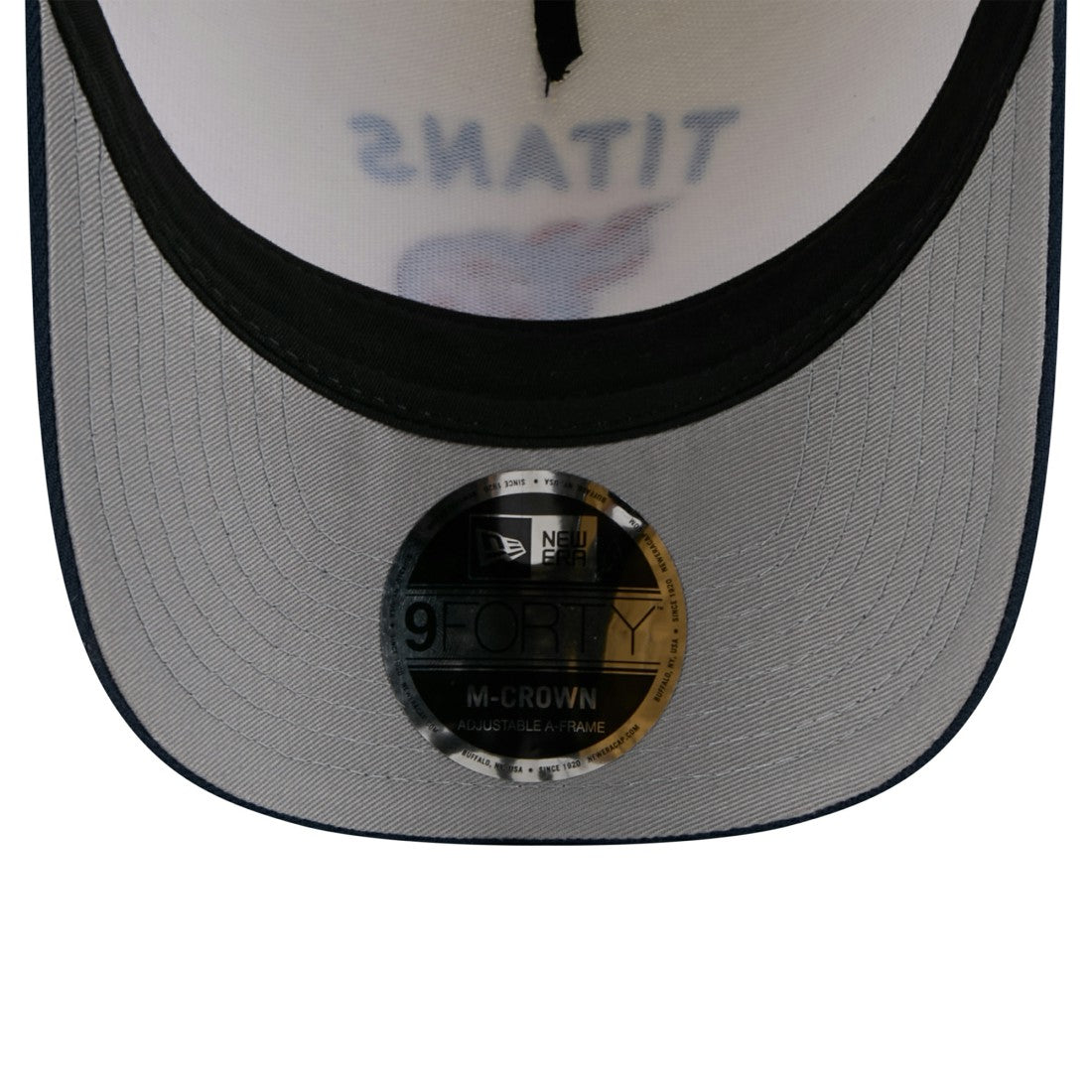 Tennessee Titans New Era 2025 NFL Draft 9FORTY A-Frame M-Crown Adjustable Hat - Cream/Navy - NFL