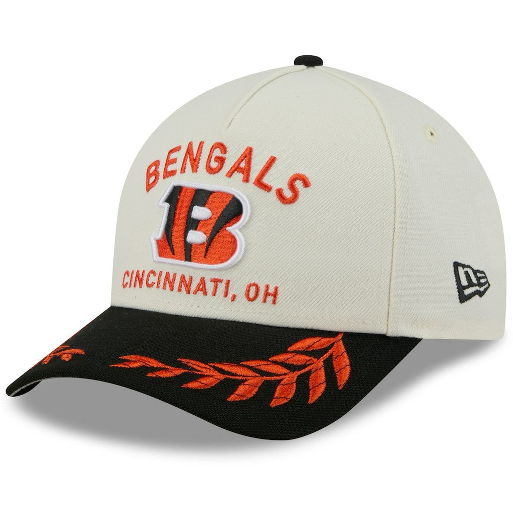 Cincinnati Bengals New Era 2025 NFL Draft 9FORTY A-Frame M-Crown Adjustable Hat - Cream/Black - NFL