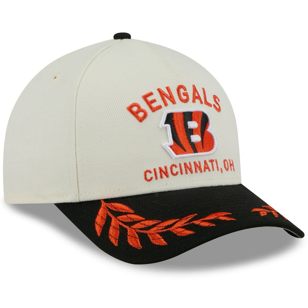 Cincinnati Bengals New Era 2025 NFL Draft 9FORTY A-Frame M-Crown Adjustable Hat - Cream/Black - NFL