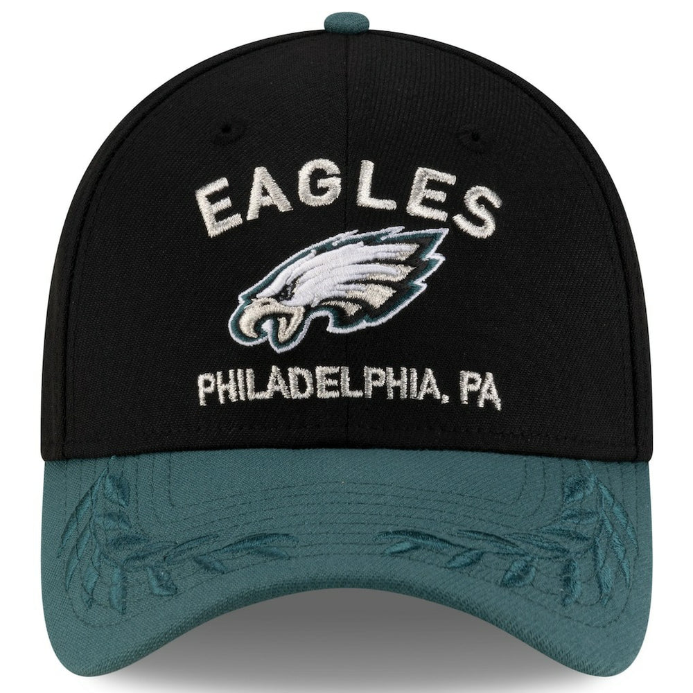 Philadelphia Eagles New Era 2025 NFL Draft 39THIRTY Flex Hat - Black/Midnight Green - NFL