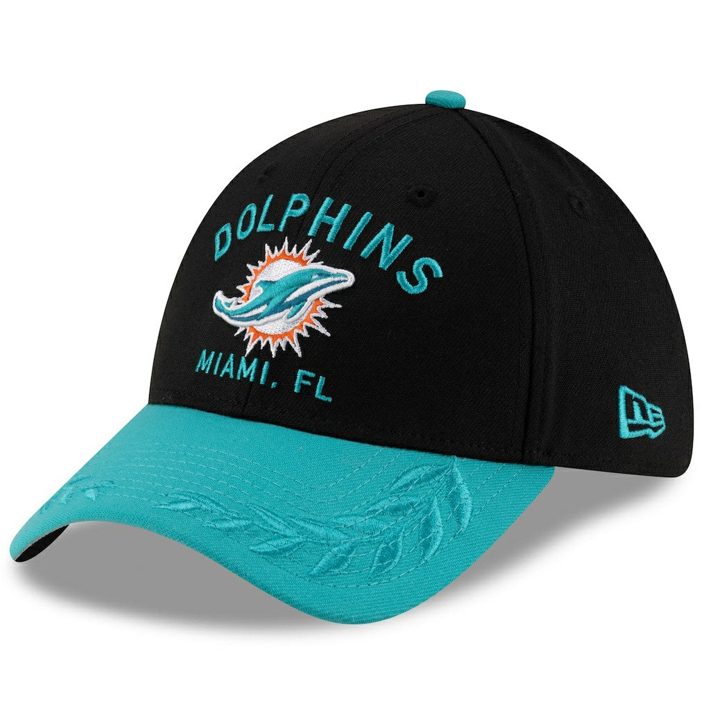 Miami Dolphins New Era 2025 NFL Draft 39THIRTY Flex Hat - Black/Aqua - NFL