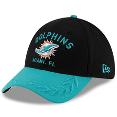 Miami Dolphins New Era 2025 NFL Draft 39THIRTY Flex Hat - Black/Aqua - NFL