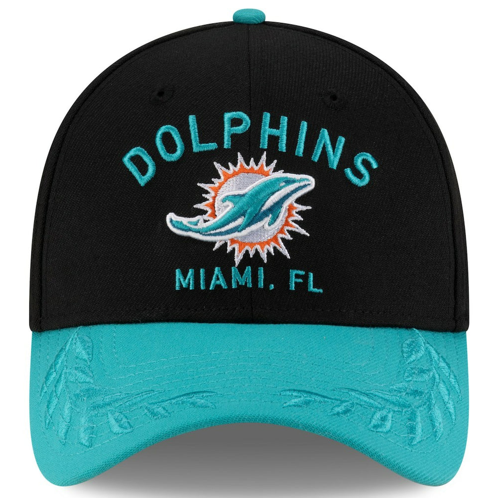 Miami Dolphins New Era 2025 NFL Draft 39THIRTY Flex Hat - Black/Aqua - NFL