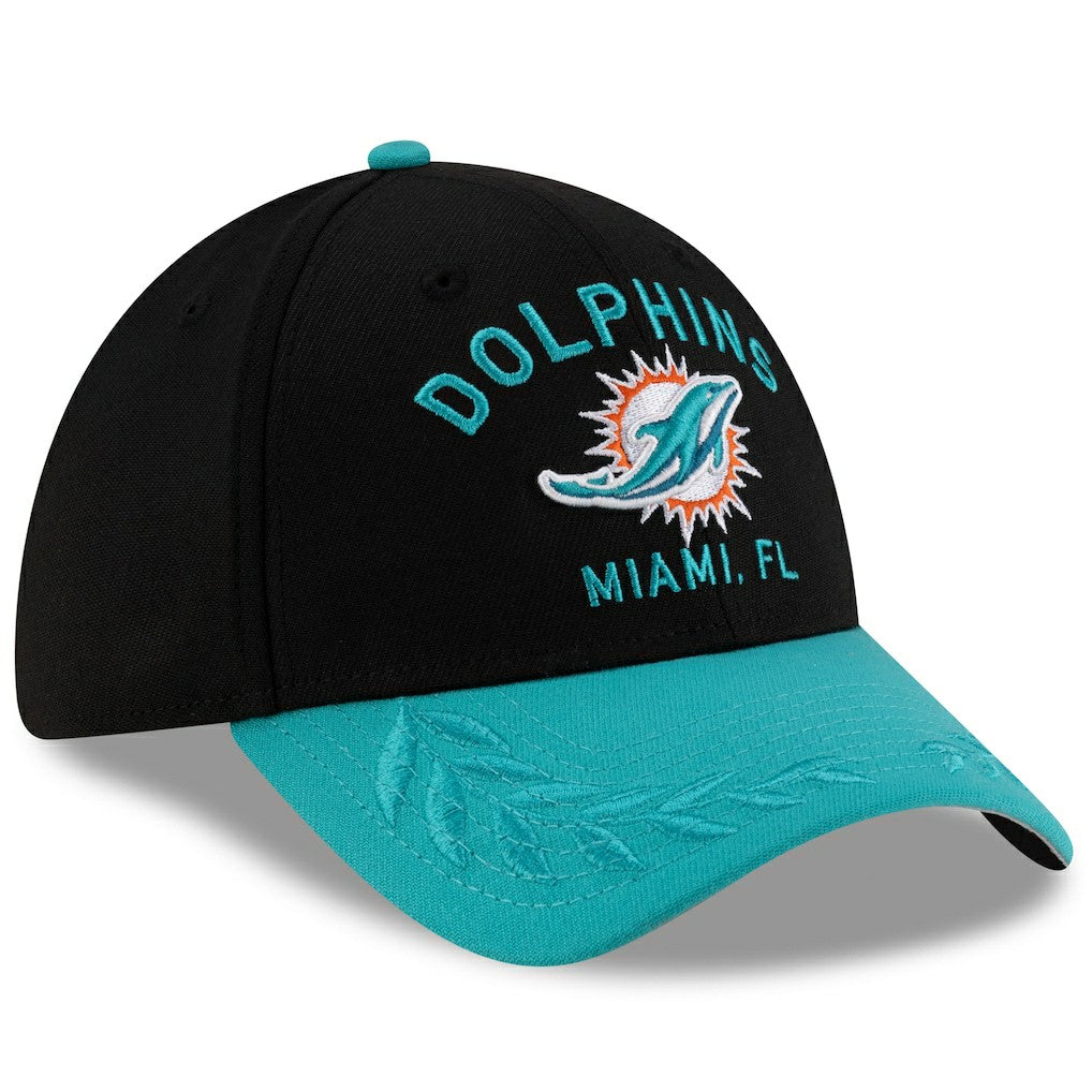 Miami Dolphins New Era 2025 NFL Draft 39THIRTY Flex Hat - Black/Aqua - NFL
