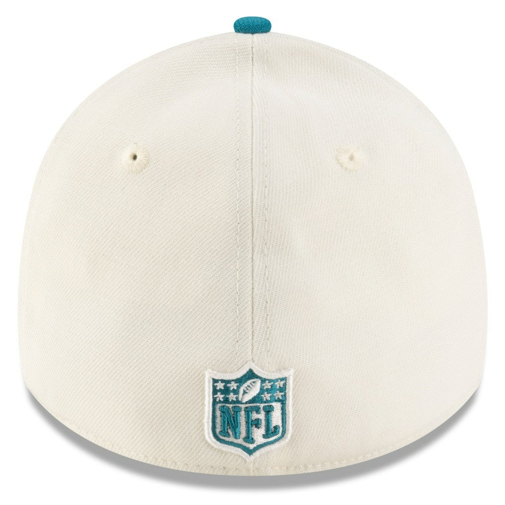 Jacksonville Jaguars New Era 2025 NFL Draft 39THIRTY Flex Hat - Cream/Teal - NFL