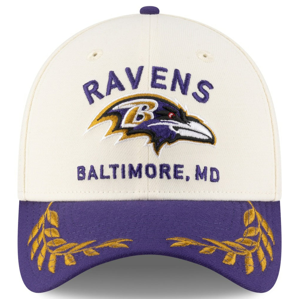 Baltimore Ravens New Era 2025 NFL Draft 39THIRTY Flex Hat - Cream/Purple - NFL