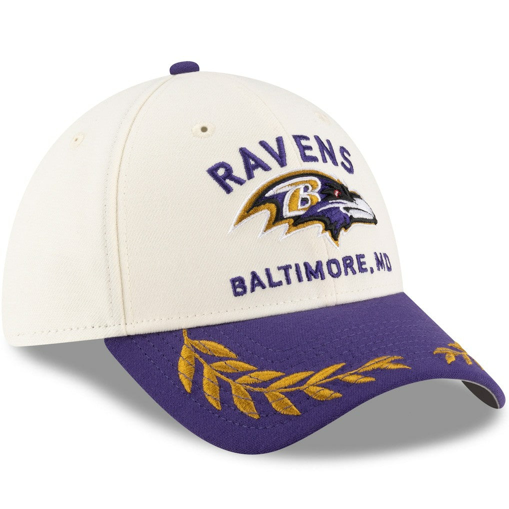 Baltimore Ravens New Era 2025 NFL Draft 39THIRTY Flex Hat - Cream/Purple - NFL