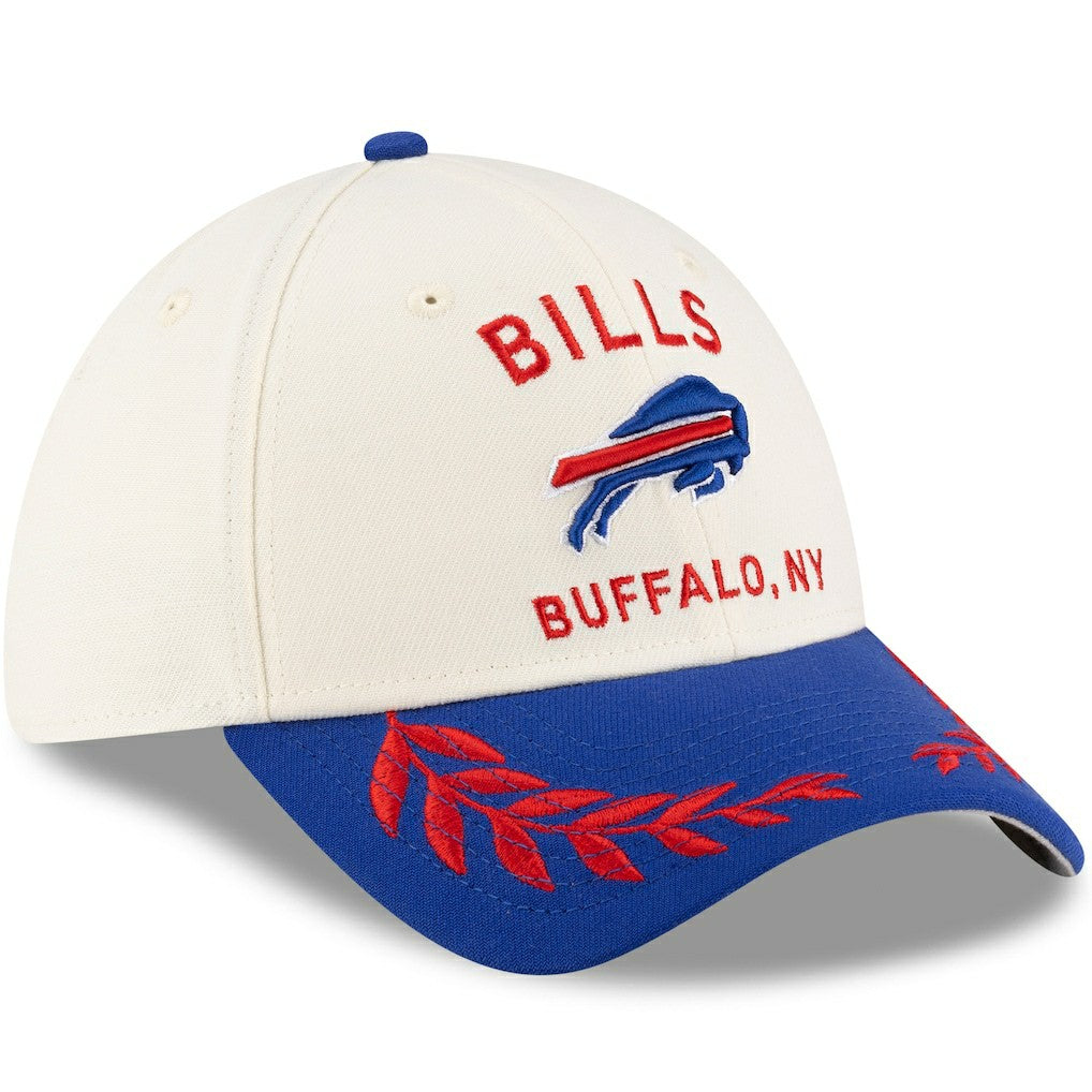 Buffalo Bills New Era 2025 NFL Draft 39THIRTY Flex Hat - Cream/Royal - NFL