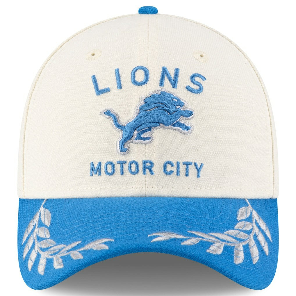 Detroit Lions New Era 2025 NFL Draft 39THIRTY Flex Hat - Cream/Blue - NFL