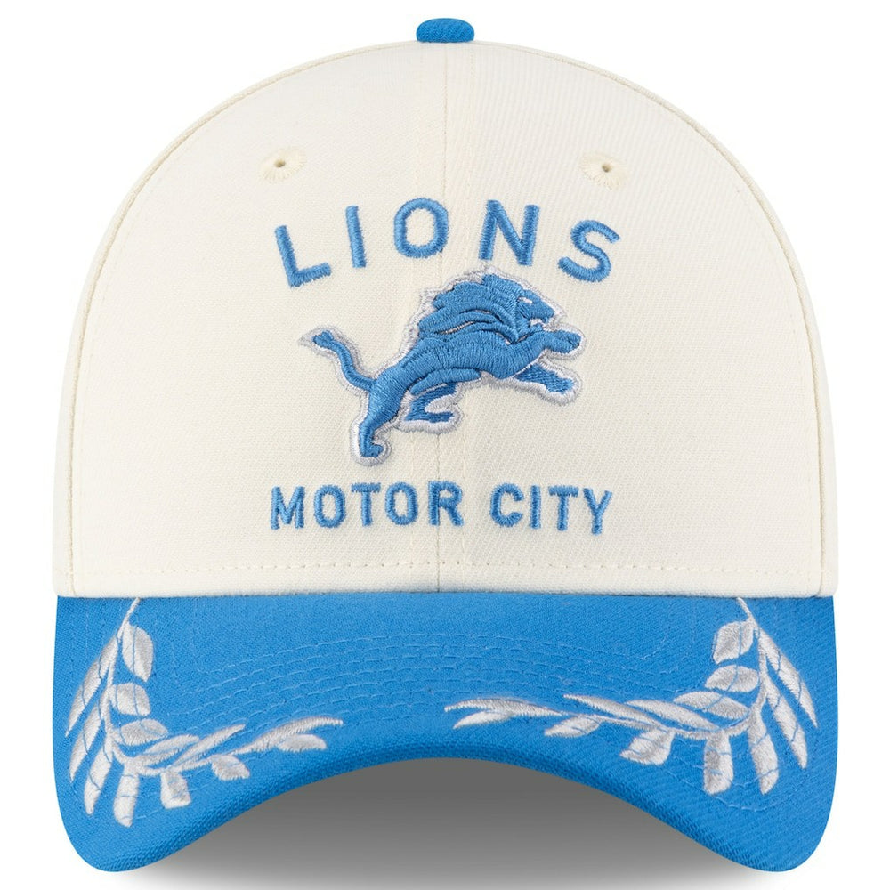 Detroit Lions New Era 2025 NFL Draft 39THIRTY Flex Hat - Cream/Blue - NFL
