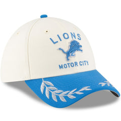 Detroit Lions New Era 2025 NFL Draft 39THIRTY Flex Hat - Cream/Blue - NFL