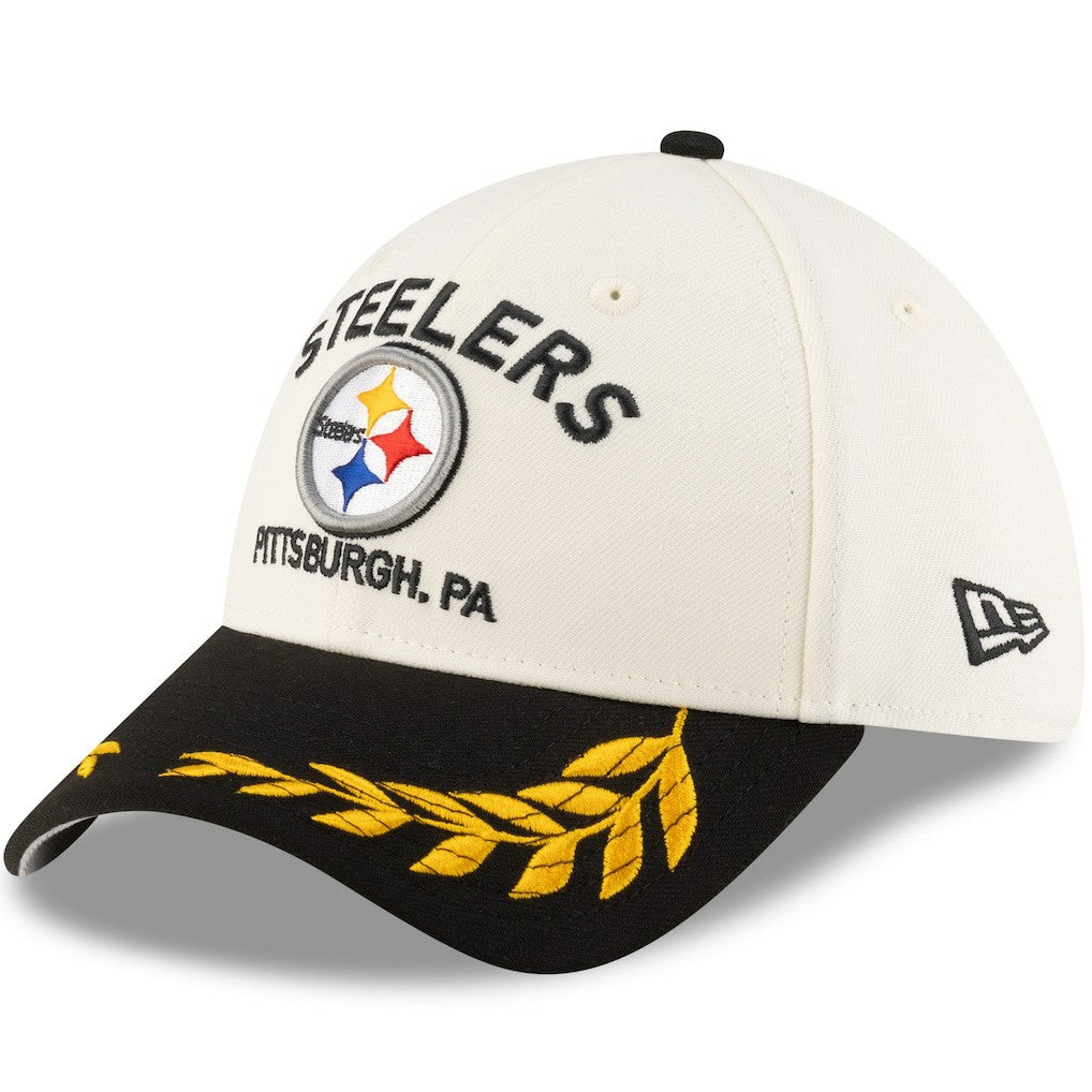 Pittsburgh Steelers New Era 2025 NFL Draft 39THIRTY Flex Hat - Cream/Black - NFL