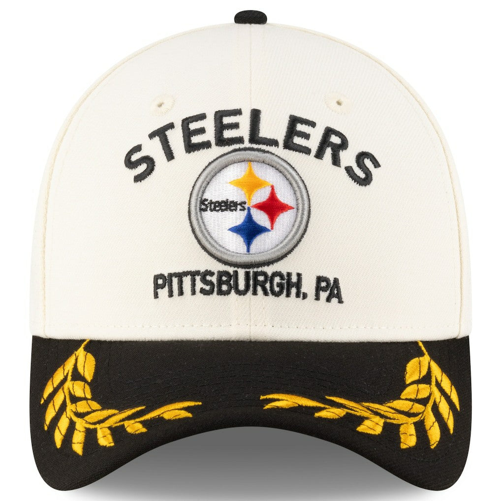 Pittsburgh Steelers New Era 2025 NFL Draft 39THIRTY Flex Hat - Cream/Black - NFL