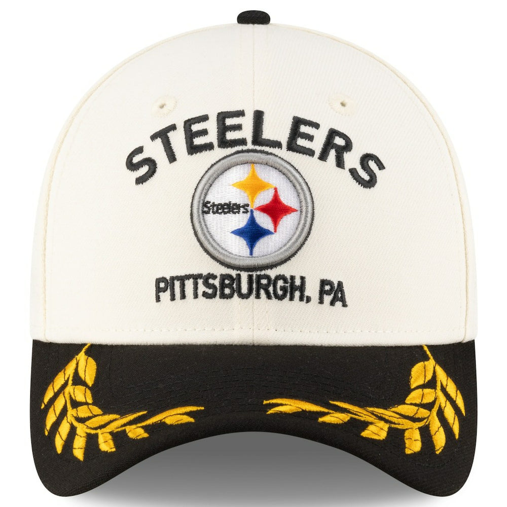 Pittsburgh Steelers New Era 2025 NFL Draft 39THIRTY Flex Hat - Cream/Black - NFL
