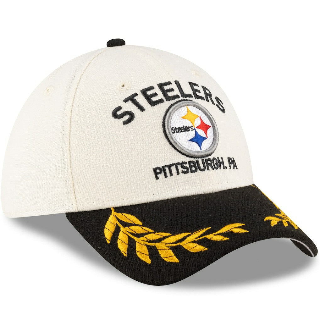 Pittsburgh Steelers New Era 2025 NFL Draft 39THIRTY Flex Hat - Cream/Black - NFL
