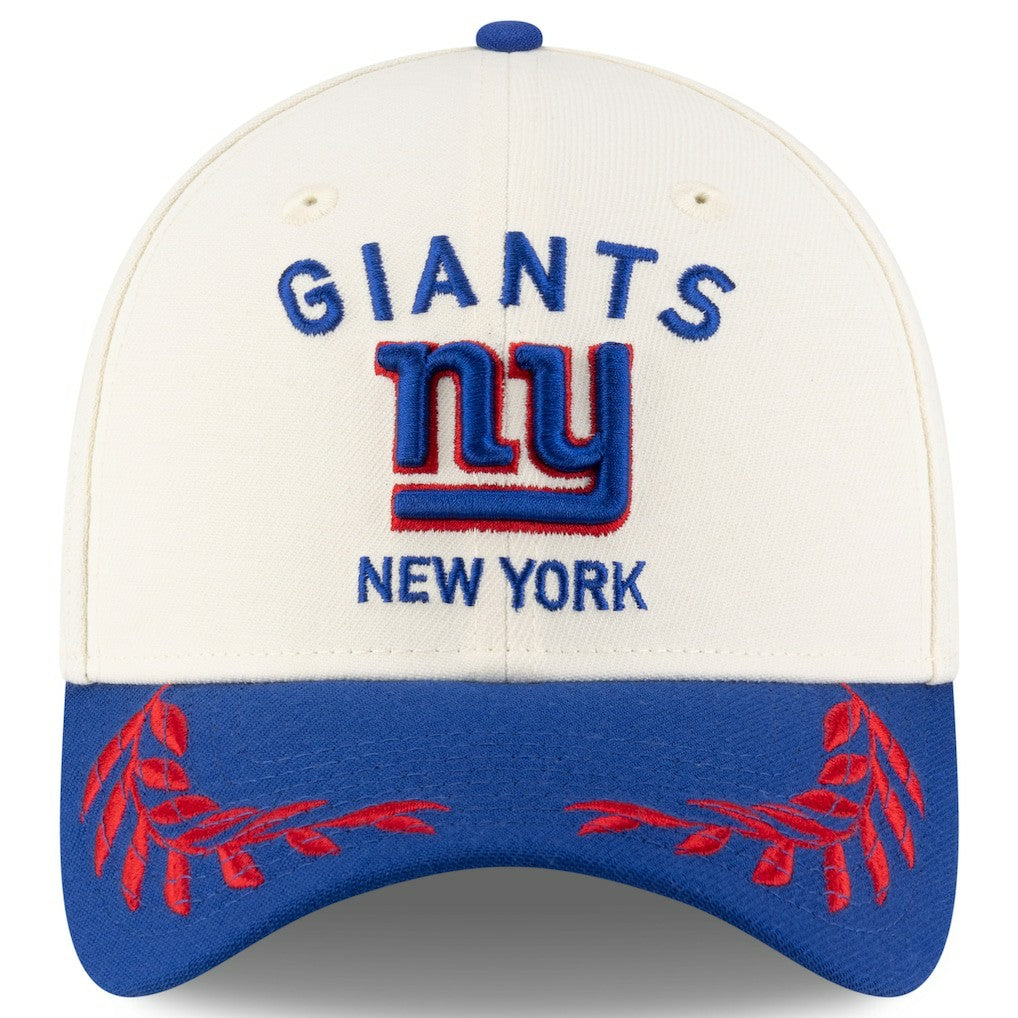 New York Giants New Era 2025 NFL Draft 39THIRTY Flex Hat - Cream/Royal - NFL