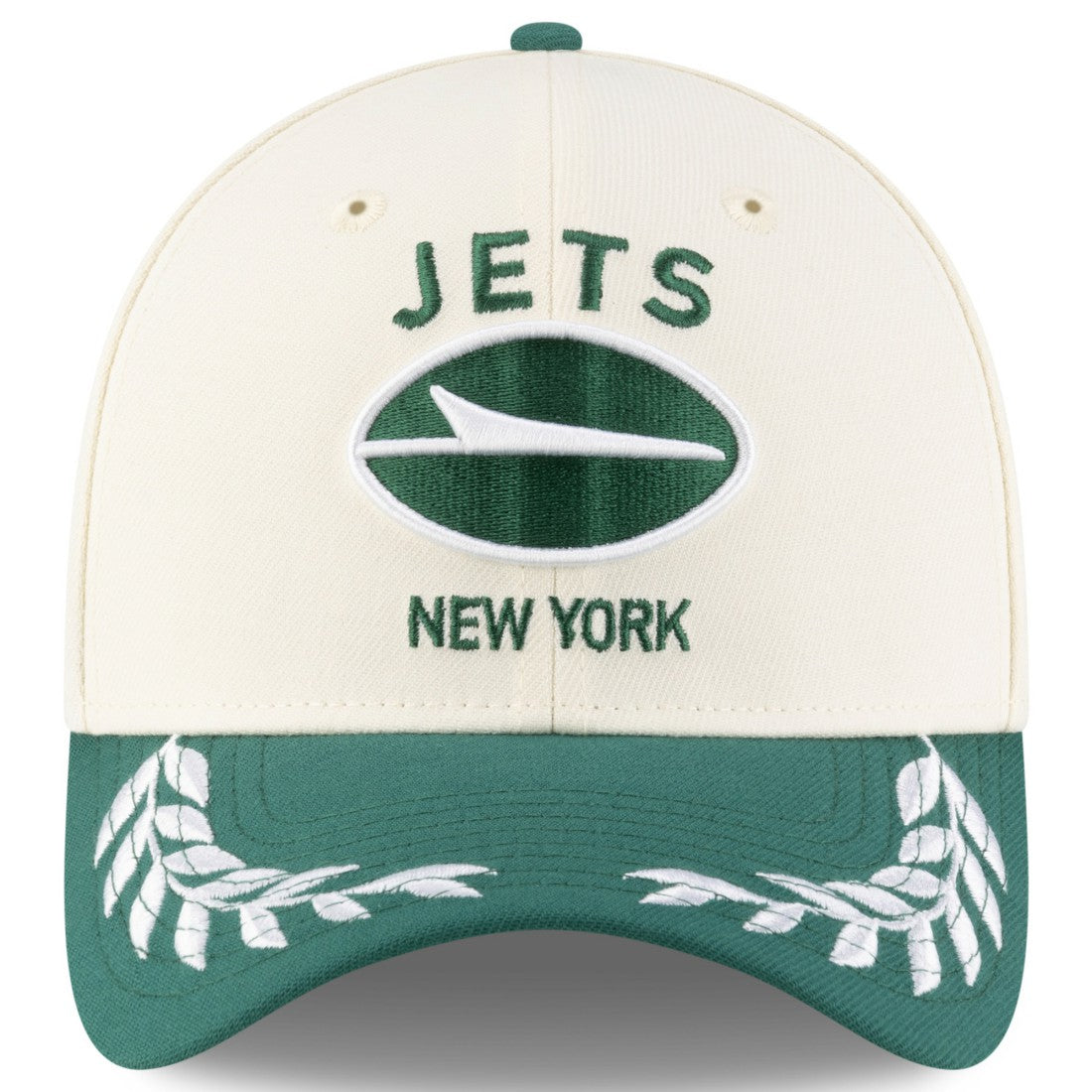 New York Jets New Era 2025 NFL Draft 39THIRTY Flex Hat - Cream/Green - NFL