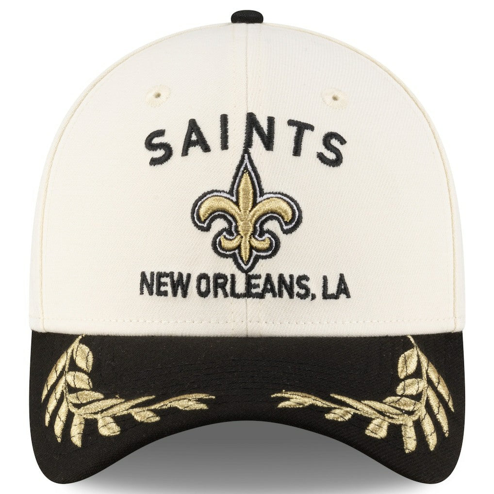 New Orleans Saints New Era 2025 NFL Draft 39THIRTY Flex Hat - Cream/Black - NFL