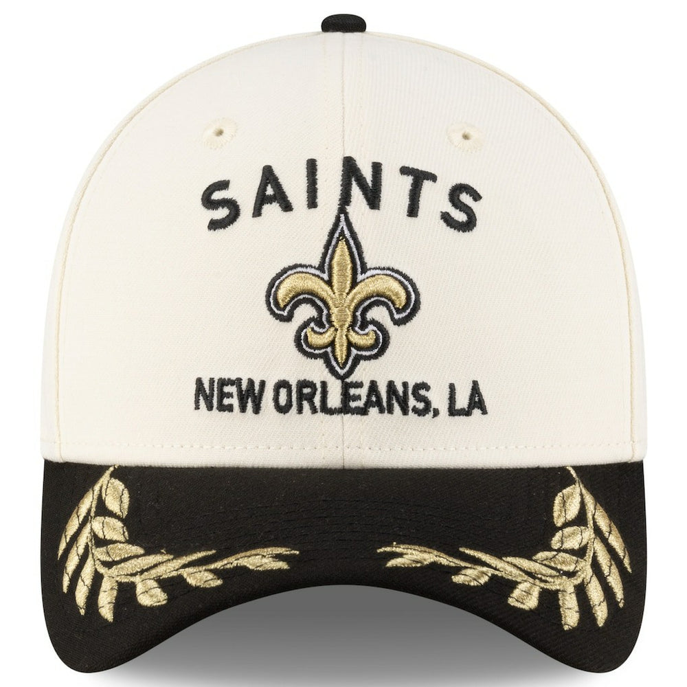 New Orleans Saints New Era 2025 NFL Draft 39THIRTY Flex Hat - Cream/Black - NFL