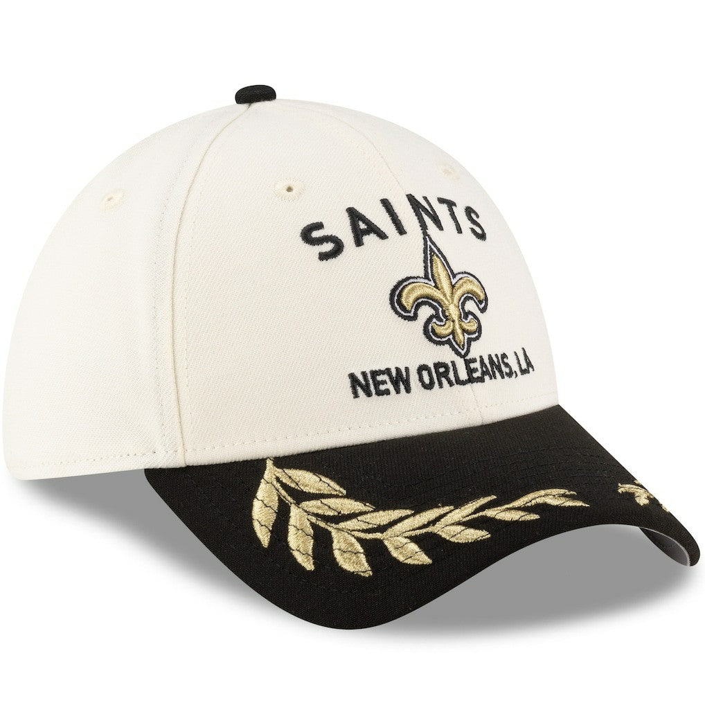 New Orleans Saints New Era 2025 NFL Draft 39THIRTY Flex Hat - Cream/Black - NFL