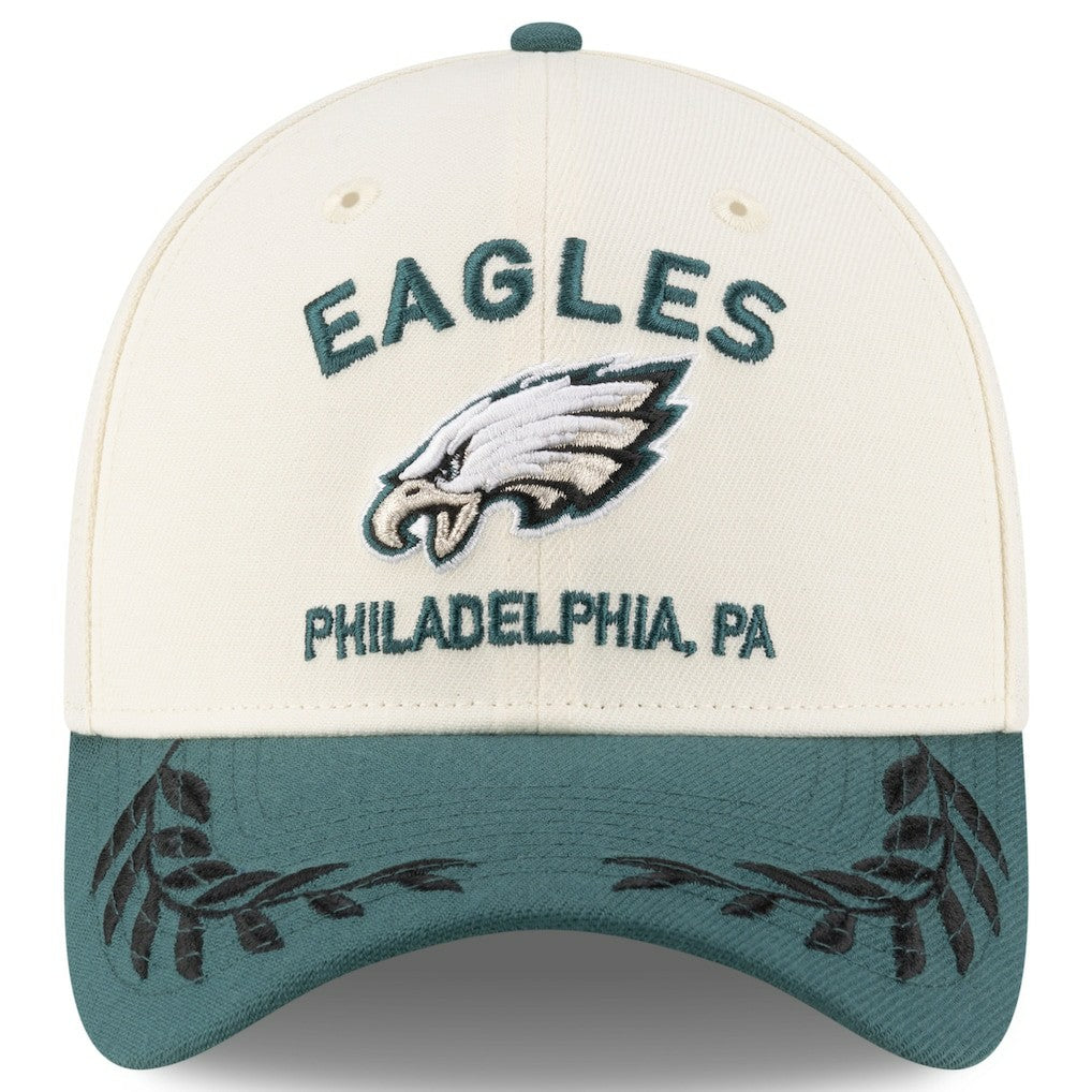 Philadelphia Eagles New Era 2025 NFL Draft 39THIRTY Flex Hat - Cream/Midnight Green - NFL