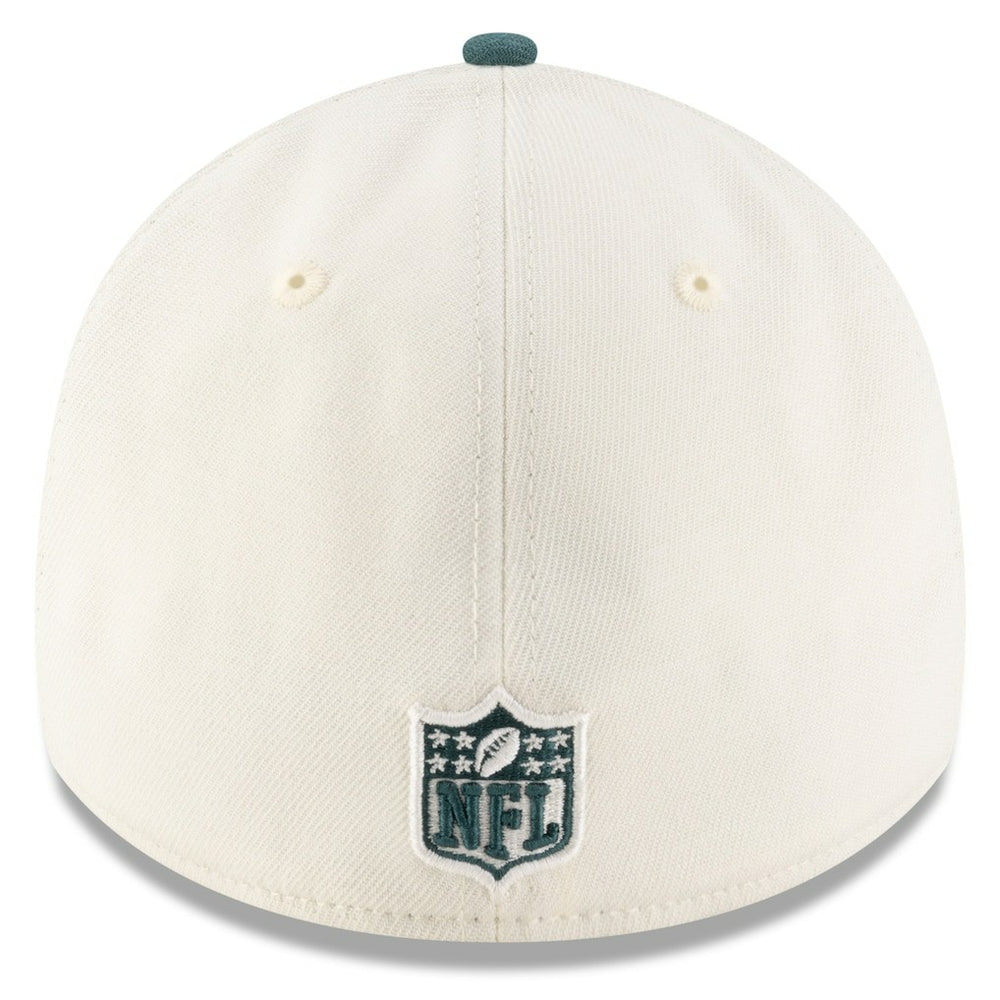 Philadelphia Eagles New Era 2025 NFL Draft 39THIRTY Flex Hat - Cream/Midnight Green - NFL