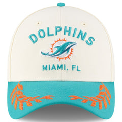 Miami Dolphins New Era 2025 NFL Draft 39THIRTY Flex Hat - Cream/Aqua - NFL