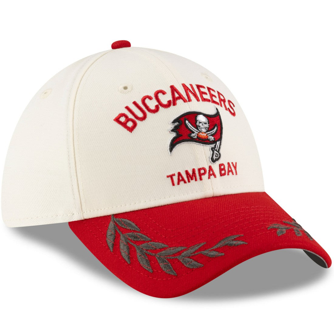 Tampa Bay Buccaneers New Era 2025 NFL Draft 39THIRTY Flex Hat - Cream/Red - NFL