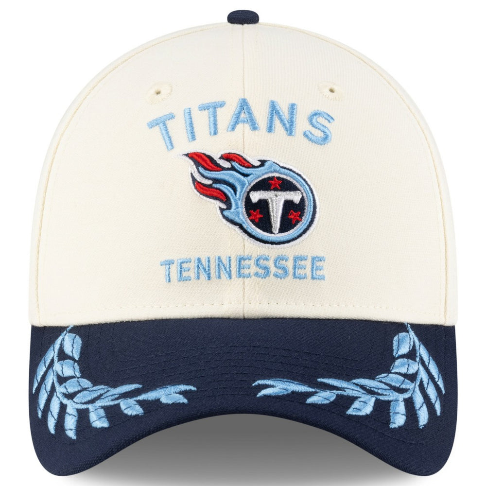 Tennessee Titans New Era 2025 NFL Draft 39THIRTY Flex Hat - Cream/Navy - NFL
