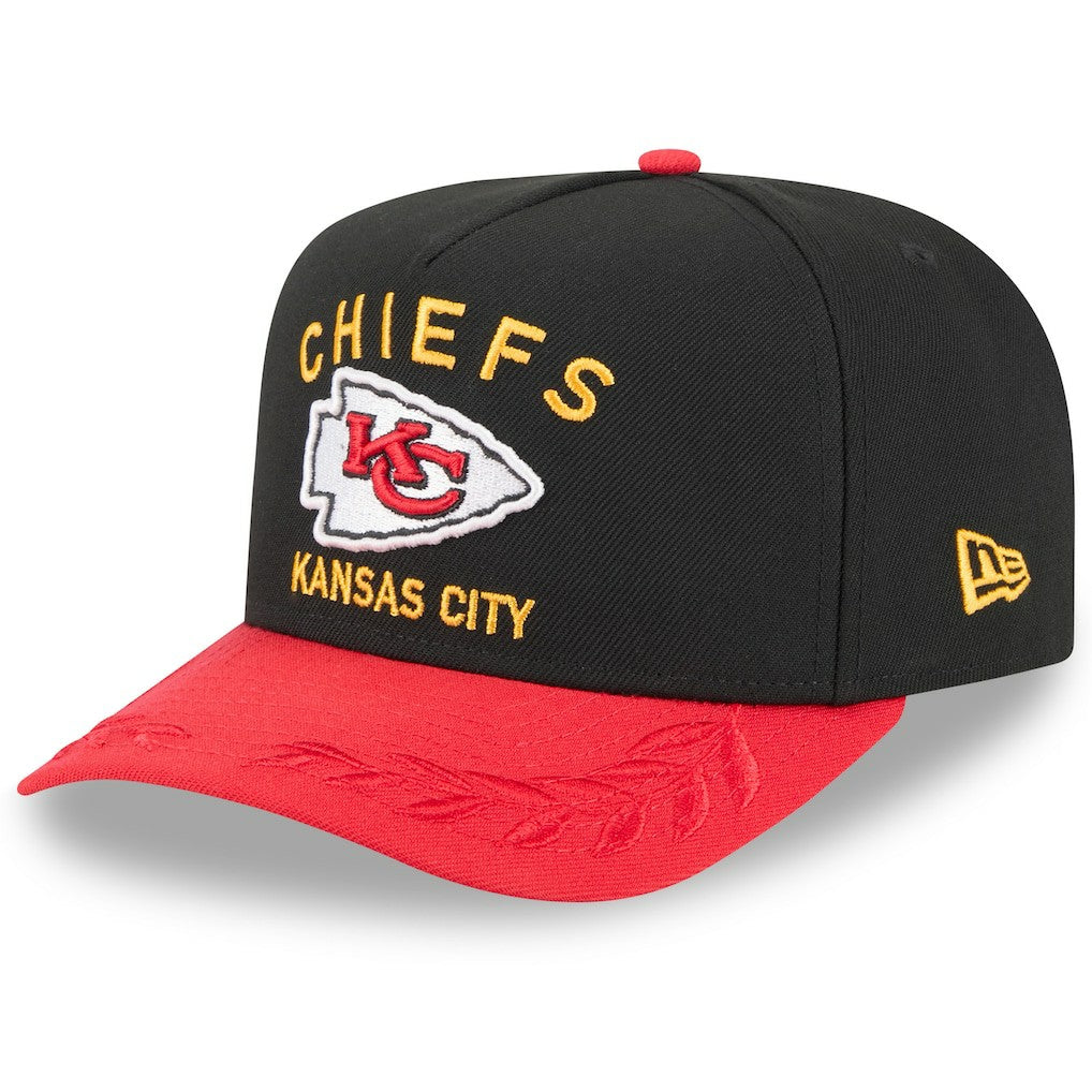 Kansas City Chiefs New Era Youth 2025 NFL Draft A-Frame 9FIFTY Snapback Hat - Black/Red - NFL
