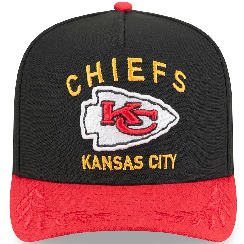 Kansas City Chiefs New Era Youth 2025 NFL Draft A-Frame 9FIFTY Snapback Hat - Black/Red - NFL