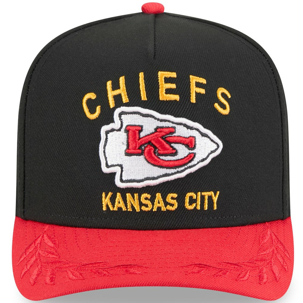 Kansas City Chiefs New Era Youth 2025 NFL Draft A-Frame 9FIFTY Snapback Hat - Black/Red - NFL